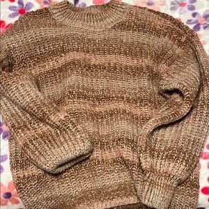 Cozy Knit Sweater in Brown and Cream